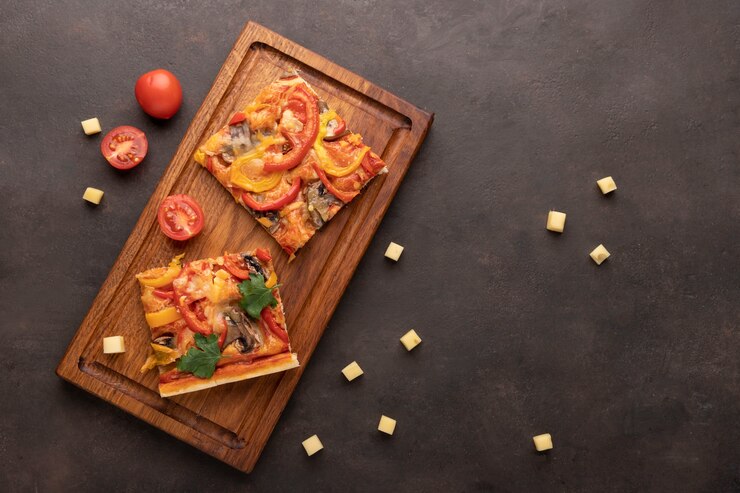 square pizza wooden board